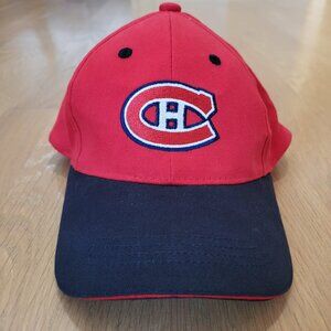 Montreal Canadiens Cap Adjustable NHL Hockey Youth Size 4-6 Red Blue Hat Cotton